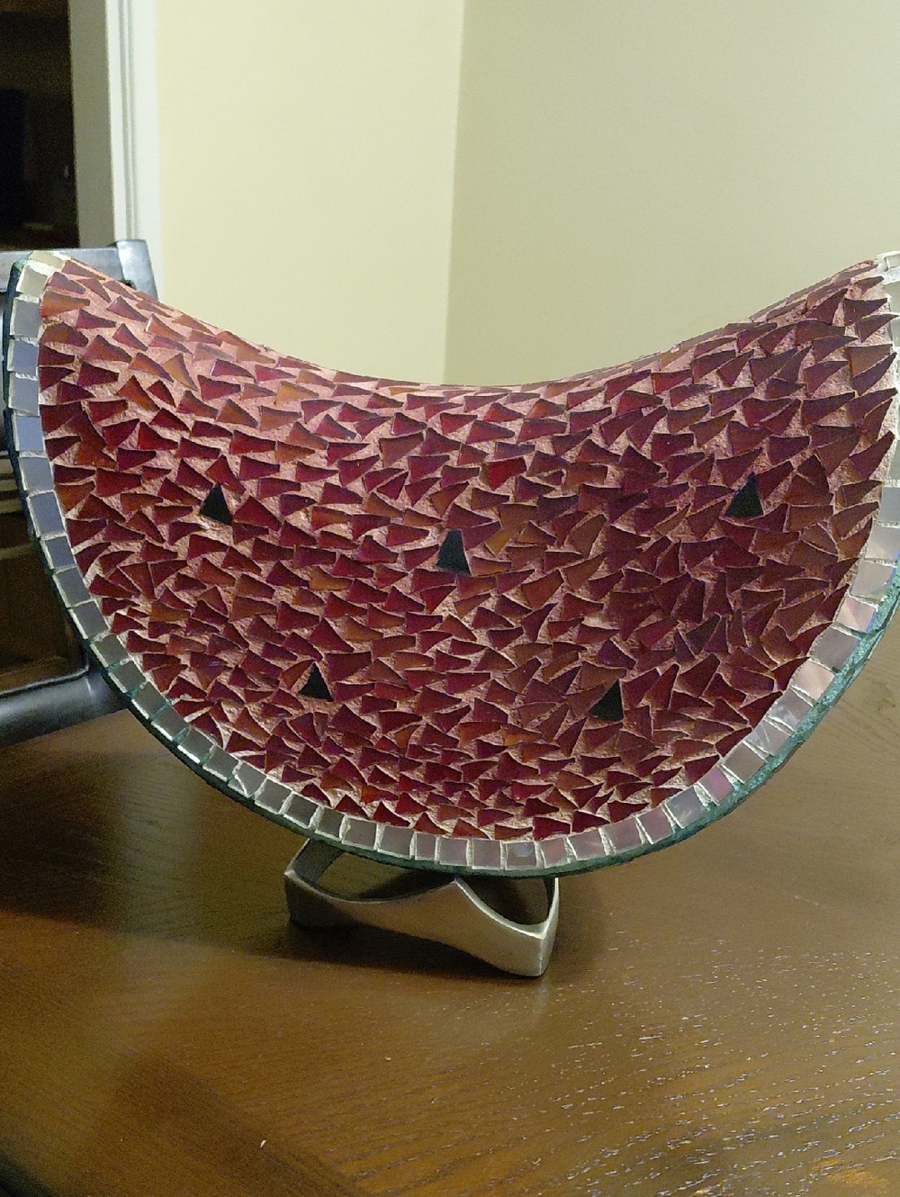 WATERMELO MOSAIC GLASS WITH STAND. GOOD CONDITION. HANDMAD…